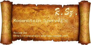 Rosenstein Szervác névjegykártya